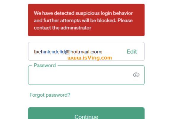 登陆时出现风险提示：“We have detected suspicious login behaviorand further attempts will be blocked….”如何解决？